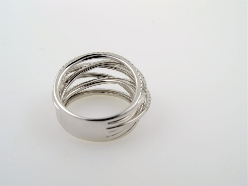 Spiral Wrap Around Women's Diamond Ring in 18 K White Etsy
