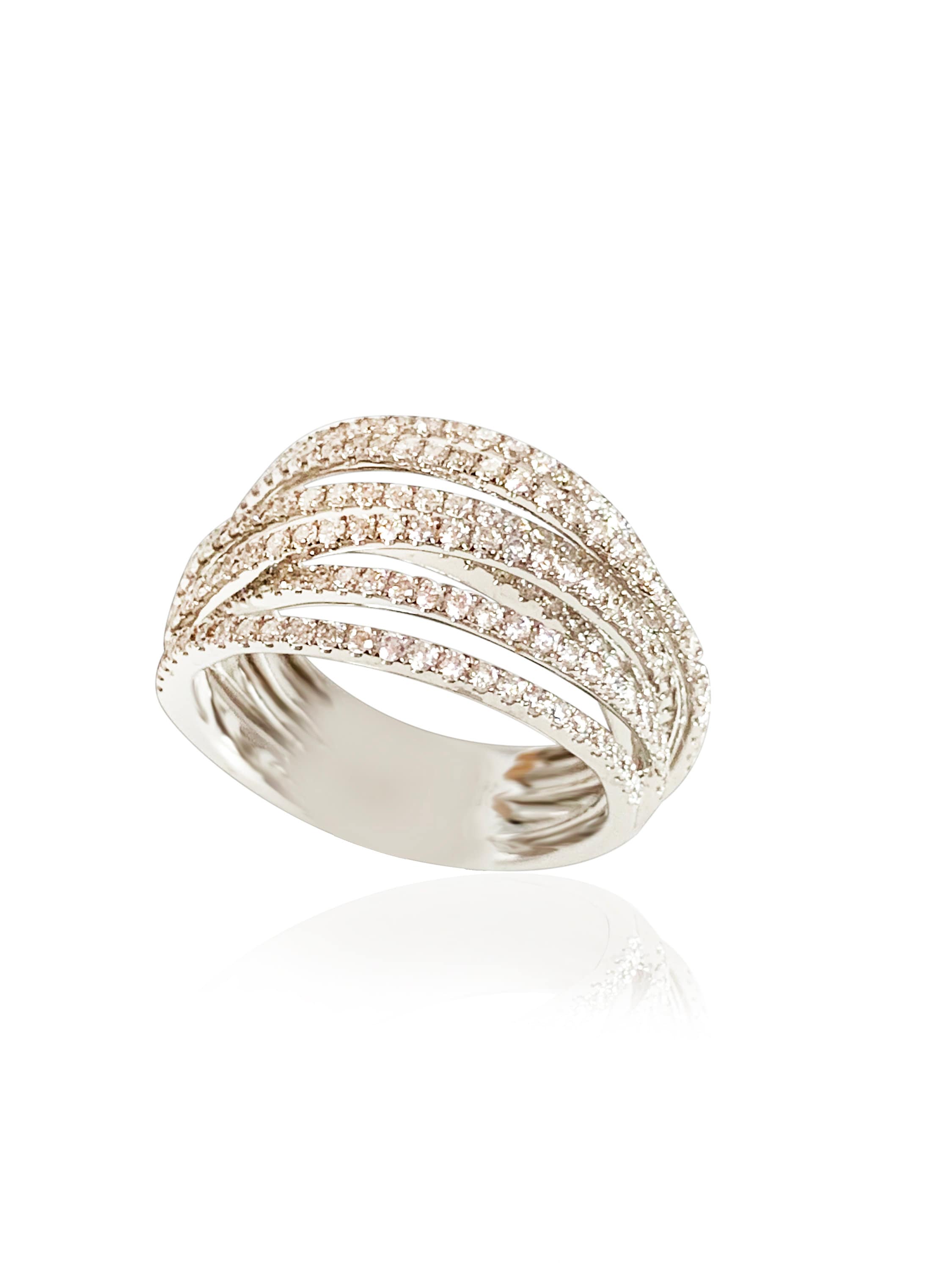 Spiral Wrap Around Women's Diamond Ring in 18 K White - Etsy