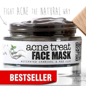Acne Treatment Face Mask Organic Handmade Acne Cure Mask Chemical-Free Acne Remedy Organic Acne Skin Care for All Skin Types image 1