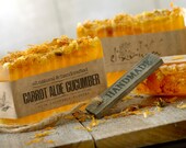 Carrot Aloe Cucumber ORGANIC SOAP Calendula flowers, All natural Soap, Organic Soap, Vegan Soap, Handmade Soap, Rustic soap, Body Soap