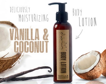 VANILLA COCONUT Body Lotion  • Deliciously Scented Organic Nourishing & Moisturizing Body Skin Hydration Milk