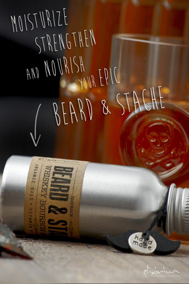 BEARD OIL Whiskey Bourbon & Caramel Moisturizes, strengthens and nourishes facial hair image 2