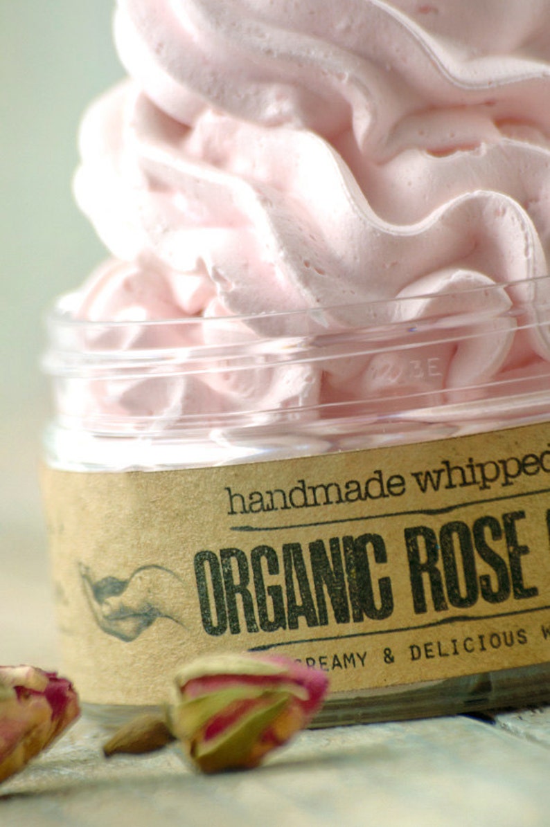 Whipped Soap ORGANIC ROSE Face & Body Handmade Cream Wash. image 4