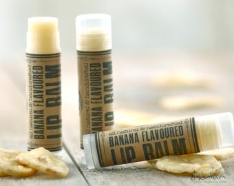 Banana LIP BALM ~Banana Lip butter~Organic Skin Care~bath and beauty~hand poured lip balm~natural lip balm~rustic lip balm~Lip care