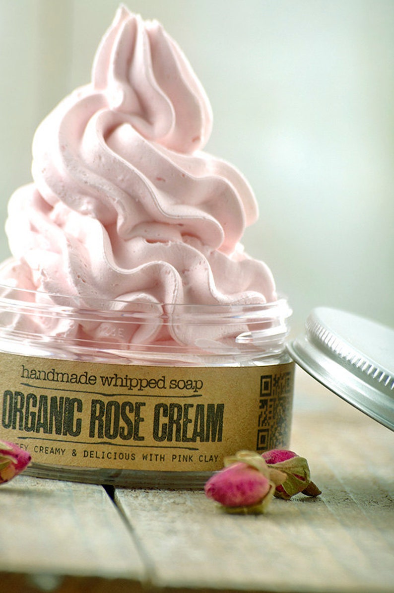 Whipped Soap ORGANIC ROSE Face & Body Handmade Cream Wash. image 3