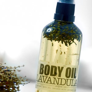 Body Oil LAVENDER Organic Massage oil, Lavender Organic Bath oil, Aromatic Lavender body oil by Elixirium Organic Skincare image 2