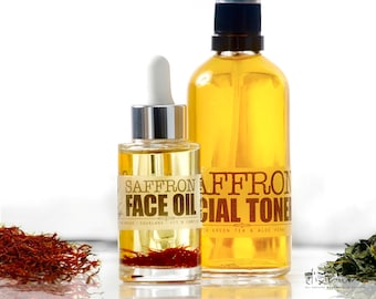 SAFFRON Oil Face Treatment Set • Organic Facial Repair Elixir