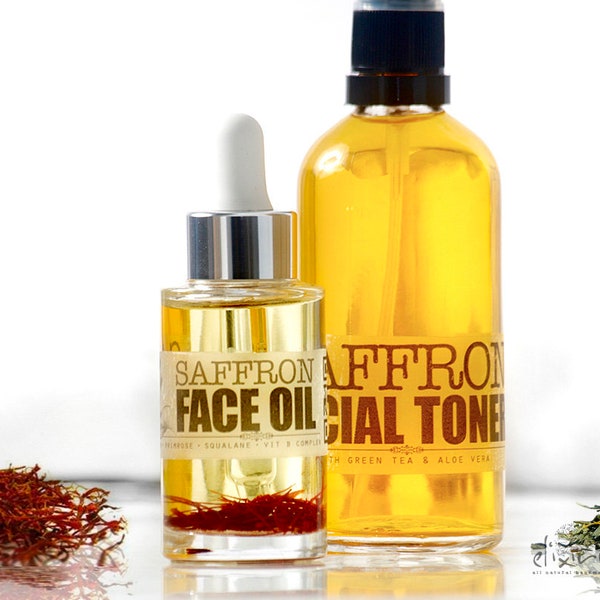 SAFFRON Oil Face Treatment Set • Organic Facial Repair Elixir