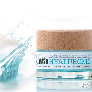 Face Mask HYALURONIC Organic extra moisturising with Aloe, Appricot and cucumber by Elixirium. image 2