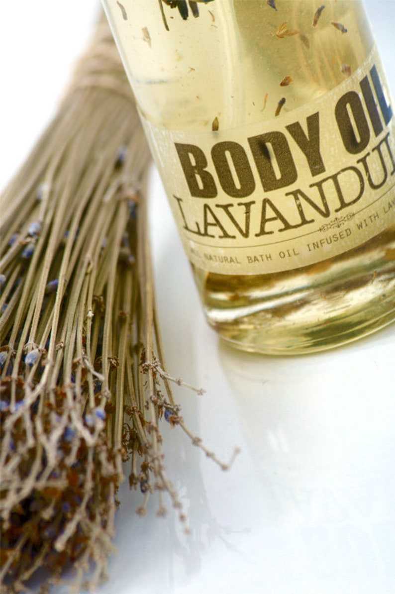 Body Oil LAVENDER Organic Massage oil, Lavender Organic Bath oil, Aromatic Lavender body oil by Elixirium Organic Skincare image 4