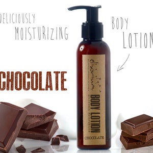 CHOCOLATE Body Lotion  • Deliciously Scented Organic Nourishing & Moisturizing Body Skin Hydration Milk