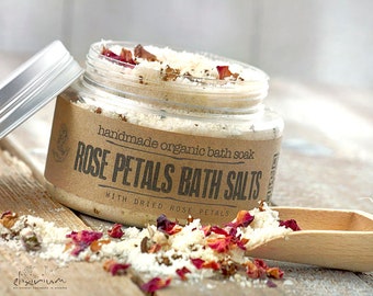 Bath Salts ROSE PETALS • Rosehip Spa soak • Himalayan Salts