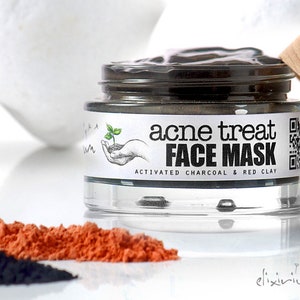 Acne Treatment Face Mask Organic Handmade Acne Cure Mask Chemical-Free Acne Remedy Organic Acne Skin Care for All Skin Types image 4