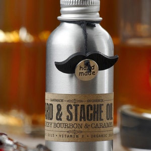 BEARD OIL Whiskey Bourbon & Caramel Moisturizes, strengthens and nourishes facial hair image 3