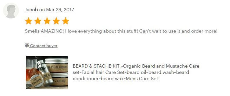 BEARD CARE SET Organic Oil, Wash, Wax & Conditioner for facial hair grooming image 7