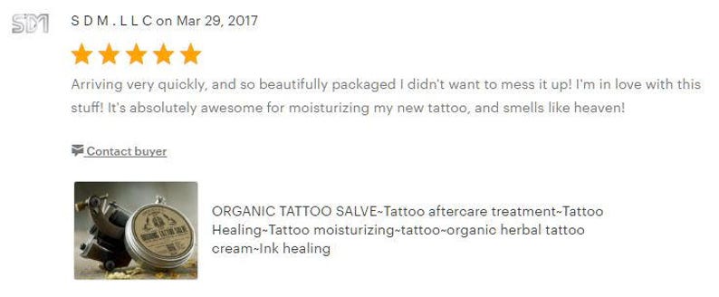 TATTOO CREAM Elixirium Organic tattoo aftercare, Herbal Tattoo Healing, Tattoo moisturizing cream by Elixirium Organic Skincare. image 5