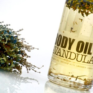 Body Oil LAVENDER Organic Massage oil, Lavender Organic Bath oil, Aromatic Lavender body oil by Elixirium Organic Skincare image 3