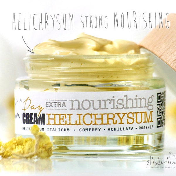 Face Cream HELICHRYSUM • Organic facial skin rebuild by Elixirium.