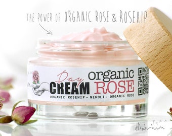 Face Cream ORGANIC ROSE • Rosehip anti aging facial moisturizer