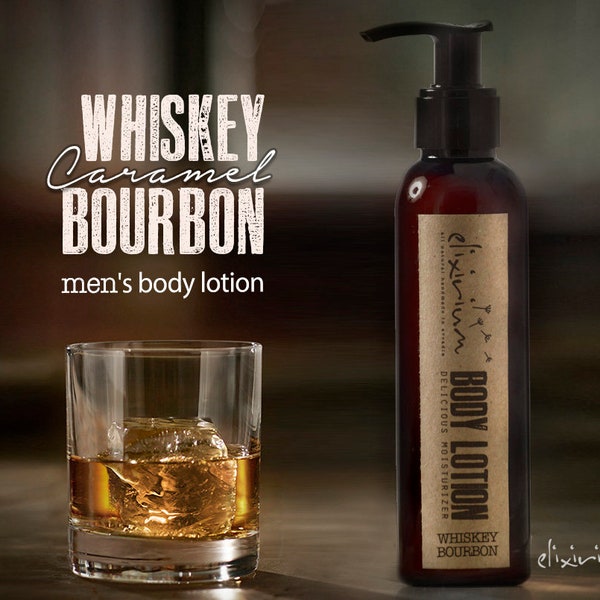 BODYLOTION Whiskey Bourbon & Caramel • Vochtinbrengende crème voor lichaamsmelk voor mannen, heerlijk geparfumeerd