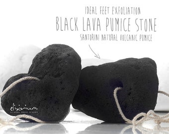 BLACK LAVA PUMICE • Volcanic Stone for Foot Scrub Exfoliation by Elixirium.