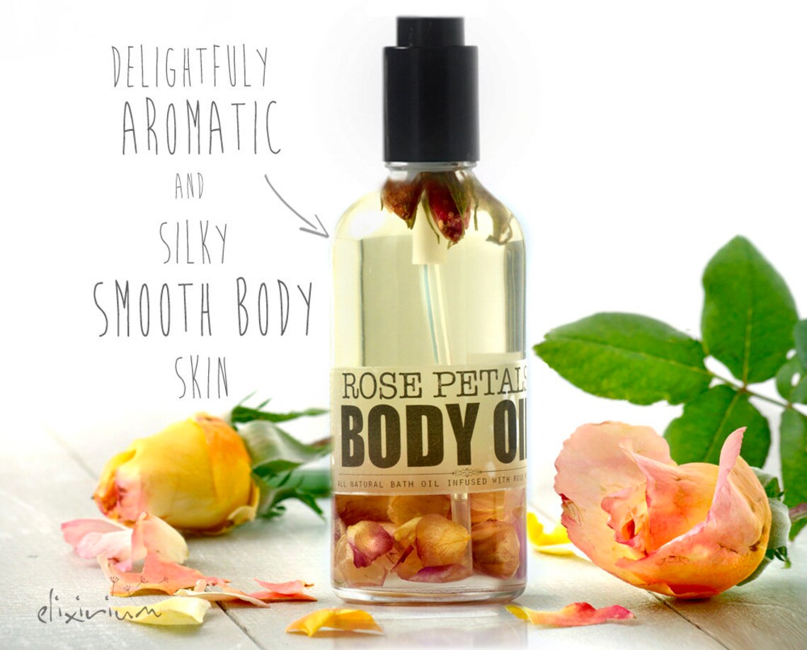 Body Oil ROSE PETALS Rosehip Organic Moisturizing Oil Etsy