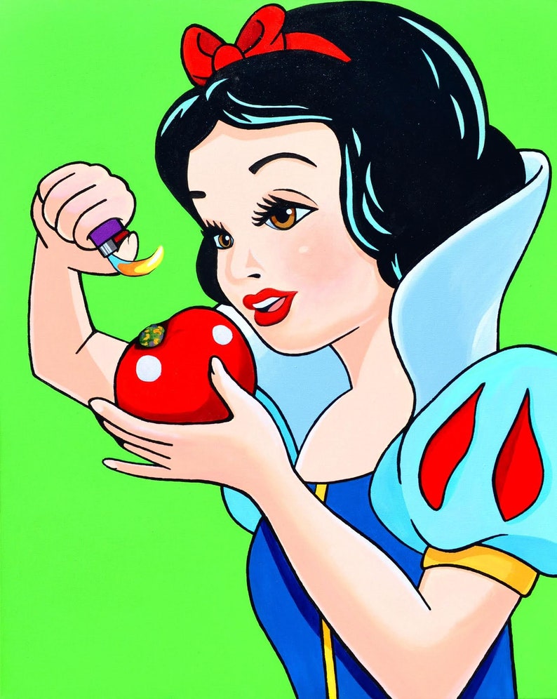 Disney Snow White Smoking Pot from Apple Pop art by PAPA