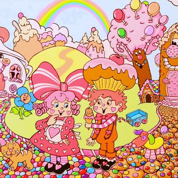 Sugar and Spice Colorforms Characters - candy land cartoon pop art painting by PAPA