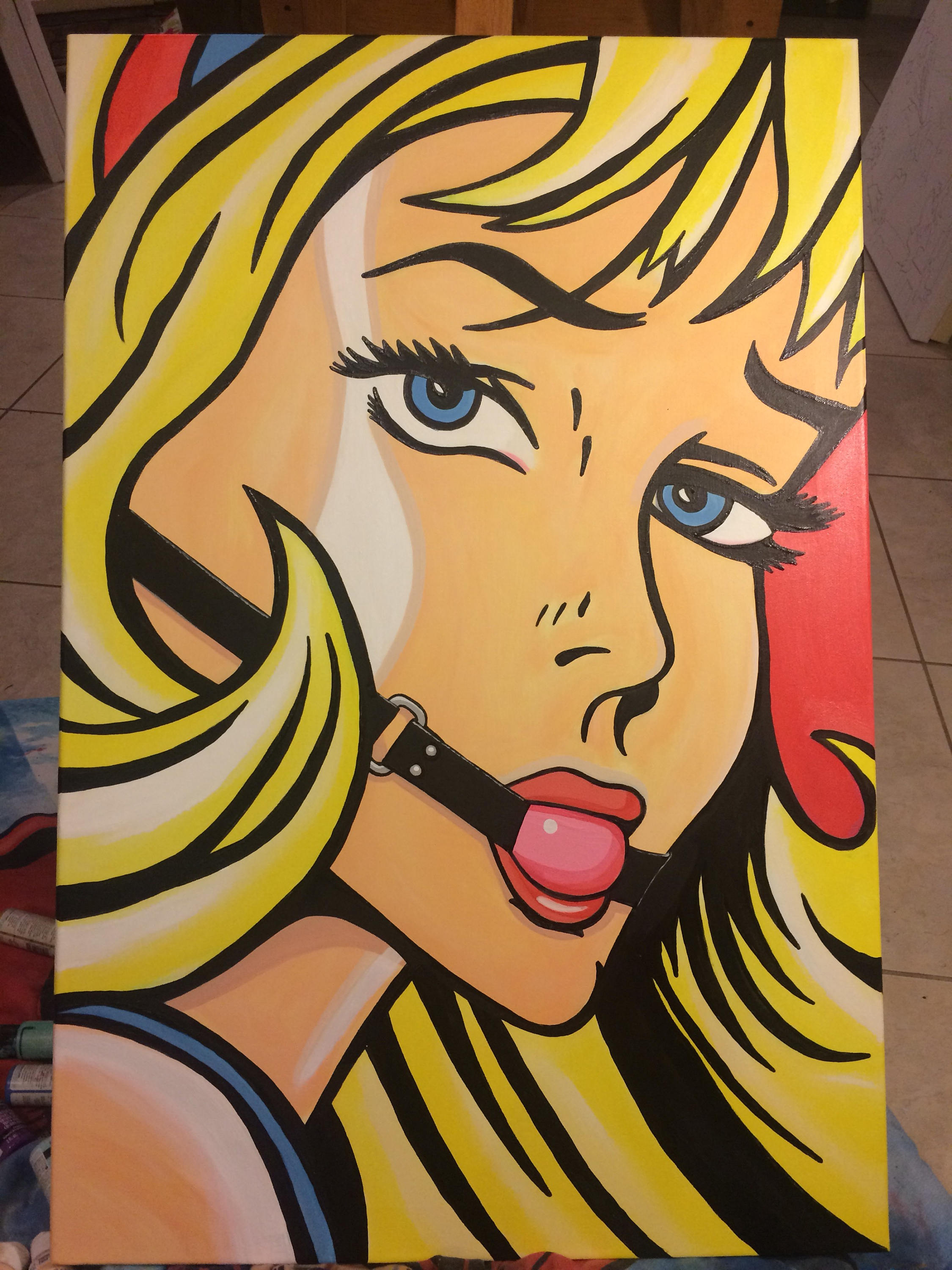Pop Art Roy Lichtenstein style girl Pop art painting by PAPA Etsy