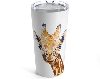 Giraffe,Tumbler 20oz, watercolor, gift