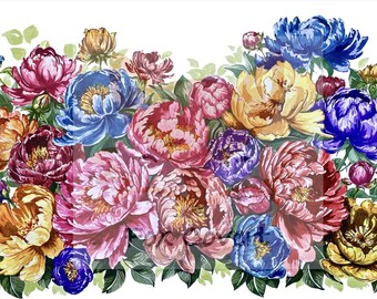 Peonies Watercolor Print - Vibrant Floral PNG, Hand Painted Flowers, Botanical Print, Digital Download