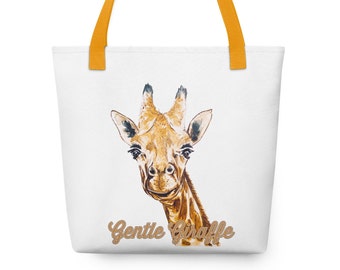 Giraffe Tote Bag, Soft Tote Bag, Giraffe Bag, Giraffe Lover Bag, Unique Gift for mum, friend