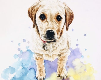 Dog Portrait,Custom Pet Portrait,Pet Portrait, Watercolor Painting, Watercolour Pets, Pets Painting,Painting from photos, Personalized Gift