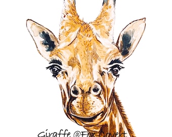 Watercolor Giraffe clipart, Animal clipart, Safari Animals, Nursery Decor, Clipart, Animals Art, PNG,Baby Shower