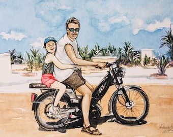 Personalised Family Line Portrait, Family sketch, detailed people Illustration, custom art, hand drawn portraits, Father's Day Gift