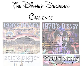 WDW Decades Challenge - Theme Park Checklist - Rides, Food, Attractions, and More - Bucket List Game - Digital Download