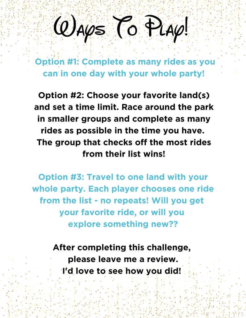 WDW Attraction Checklist, All Parks Trip Planner, Challenge Bucket List ...
