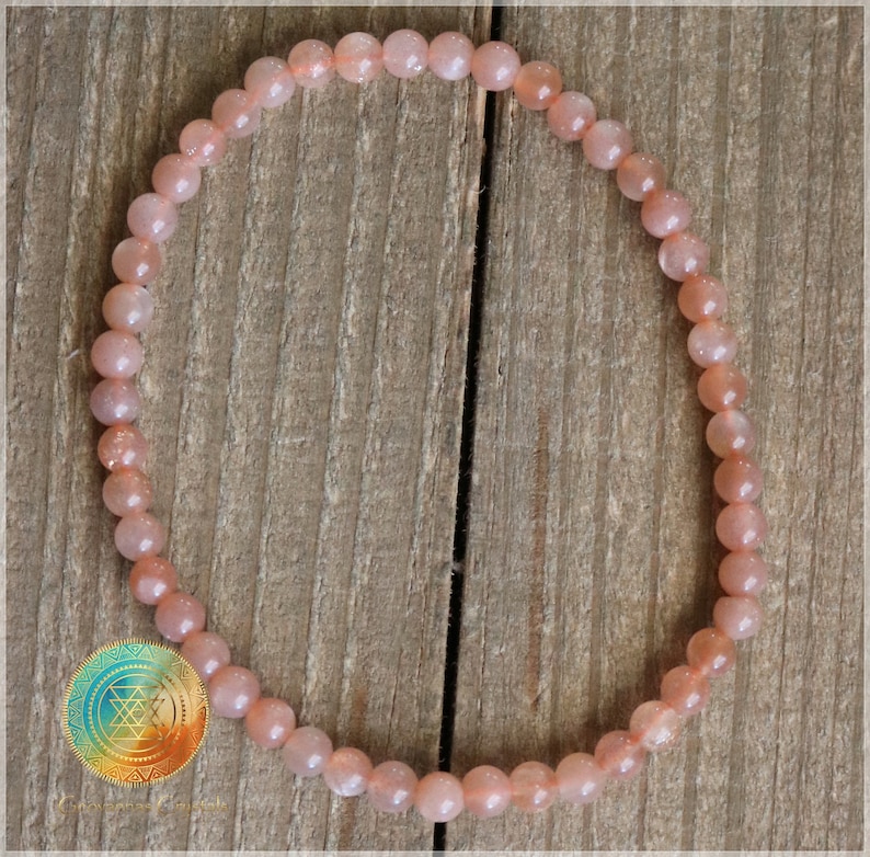 AAA Grade Peach Moonstone Crystal Bracelet,4mm Authentic Moonstone Gemstone,Brings good fortune,Success in love as well as business matters!