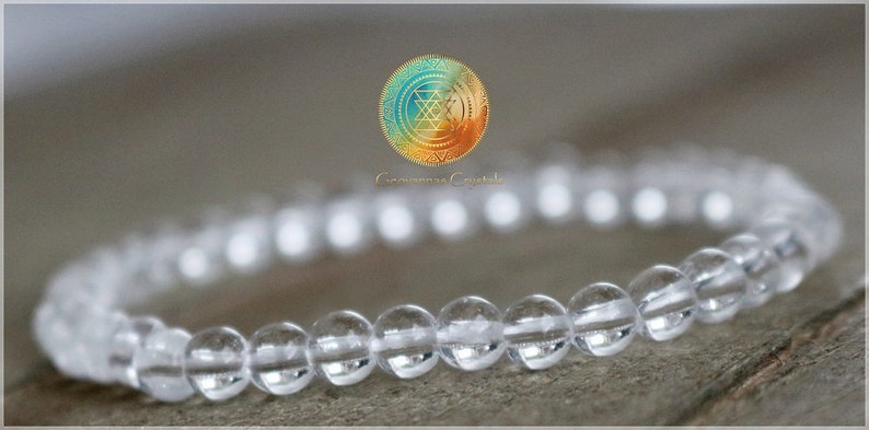 Beaded Gemstone Stretch Bracelet unisex Bracelet Reiki Infused Crystal Quartz Bracelet Mala 4mm Genuine Natural Clear quartz Bracelet