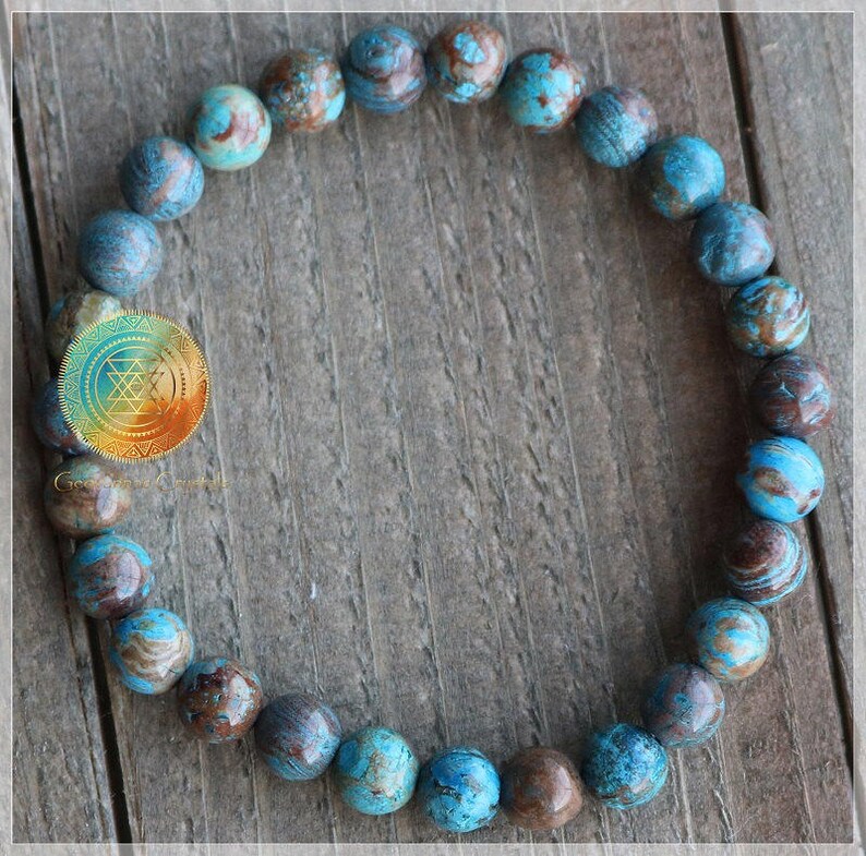 Stretch Bracelet,Blue Bracelet Yogi bracelet,Anxiety /& Stress Relief Blue Crazy Lace Agate 6mm Genuine Natural A grade blue agate bracelet