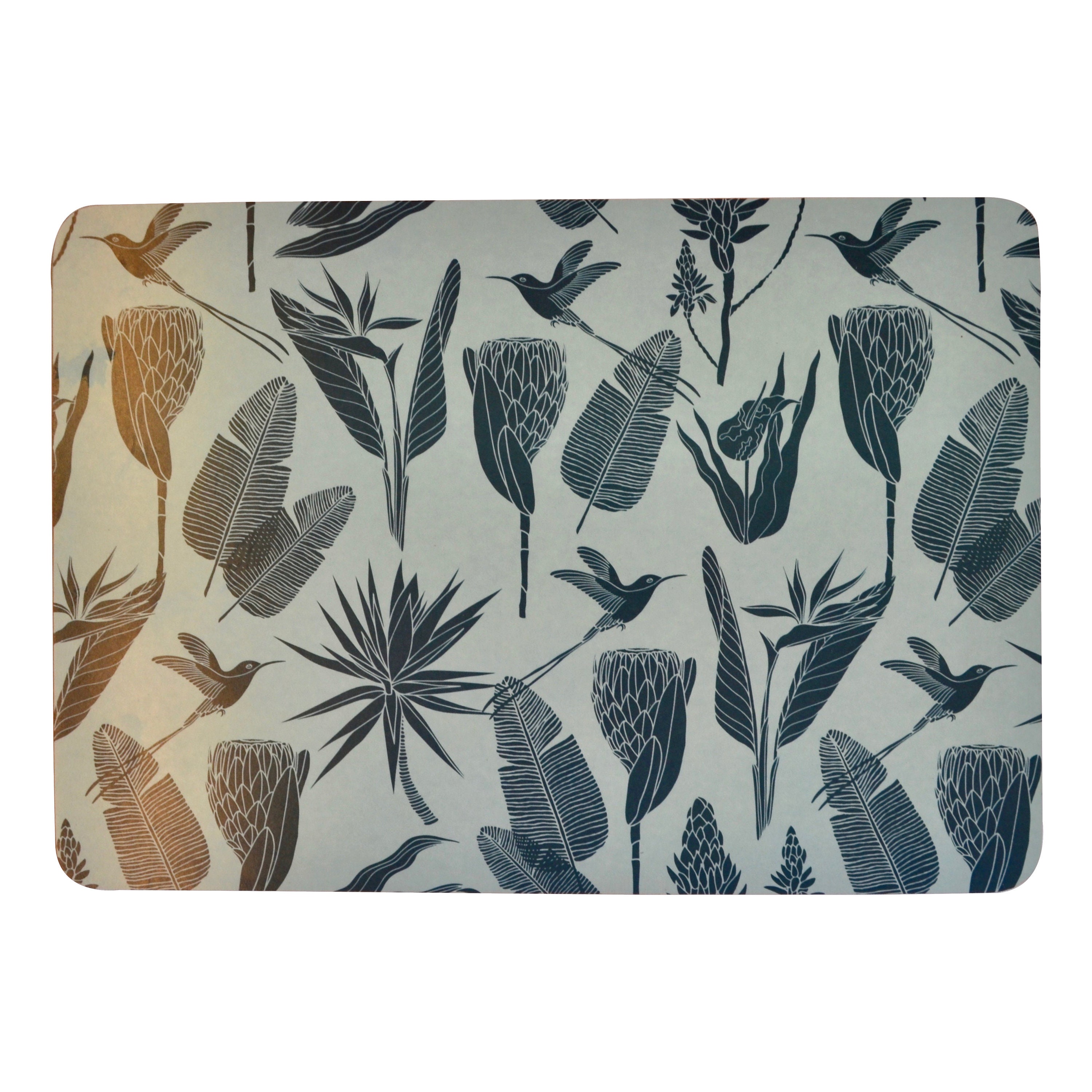 Melamine Placemat Botanicals Gunmetal on Mint Etsy