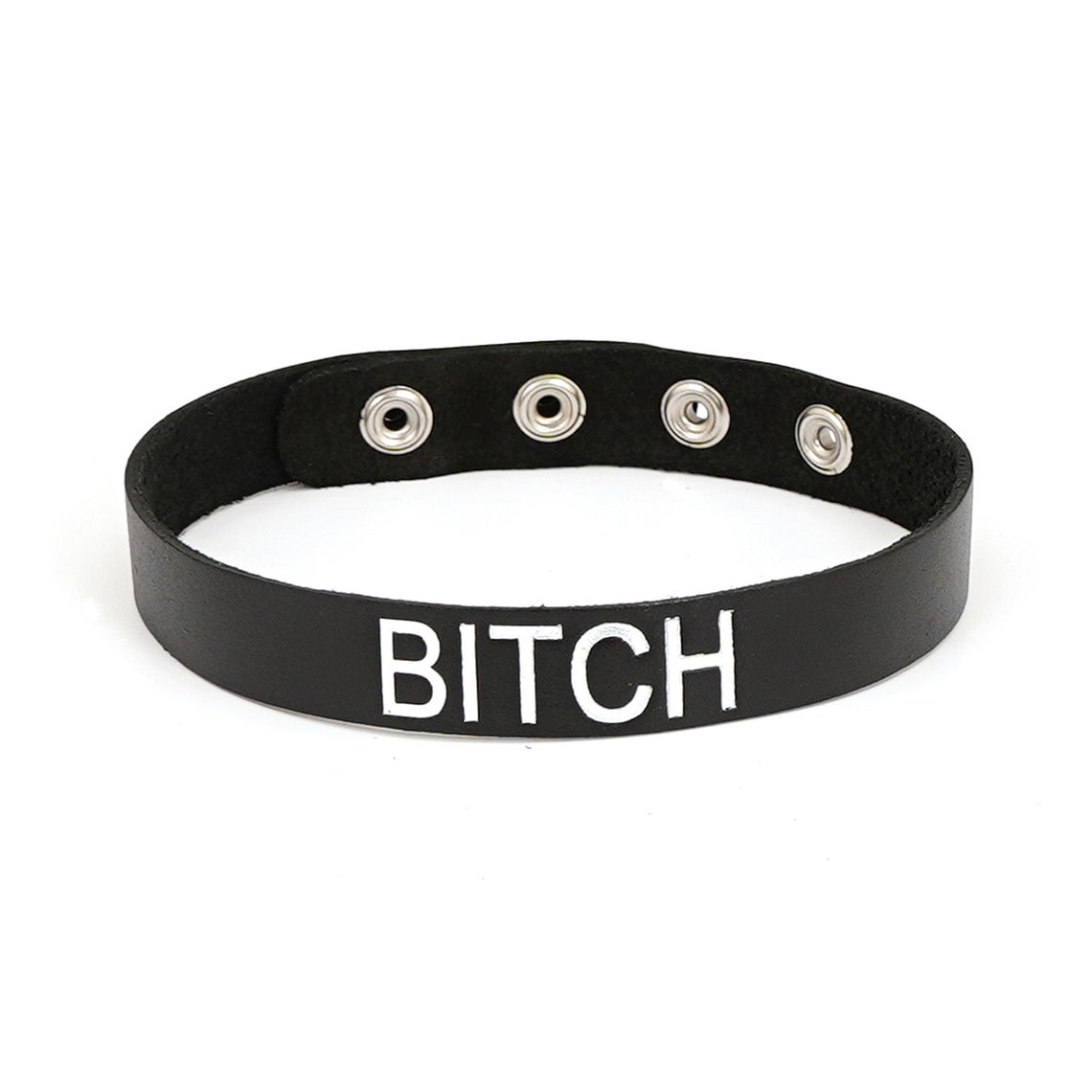 Leather Bondage Collar with slang word BDSM DDLG Submissive Etsy