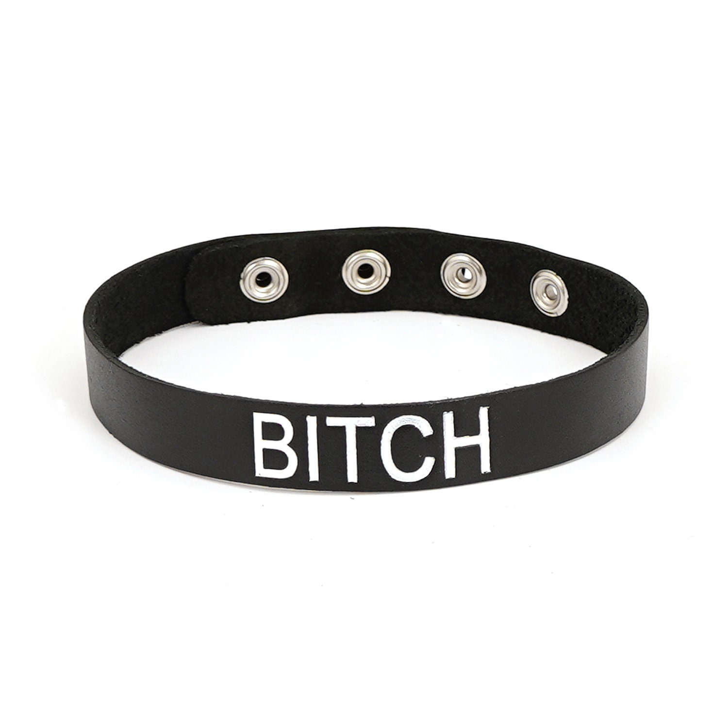 Leather Bondage Collar with slang word BDSM DDLG Submissive Etsy