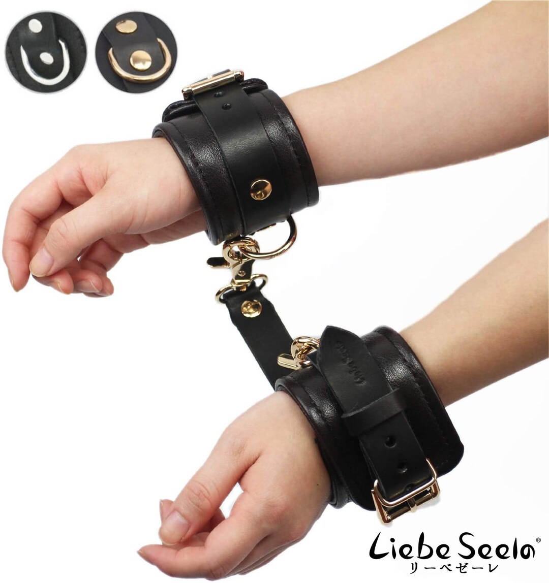 Leather Handcuffs BDSM Cuffs Thick Black Sheep Skin Etsy
