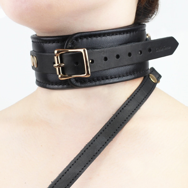 Special Black Thick Sheep Skin Leather Bondage Set Collar | Etsy