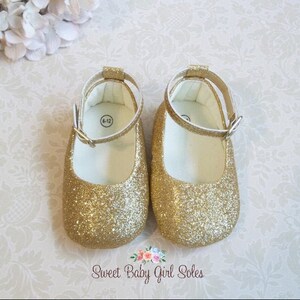 gold glitter baby shoes