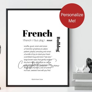 Pet Sympathy Gift, Pet Loss, Personalized French Bulldog Dog Art, French Bulldog Gift, Frenchie, French Bulldog Mom, Custom Frenchie Art
