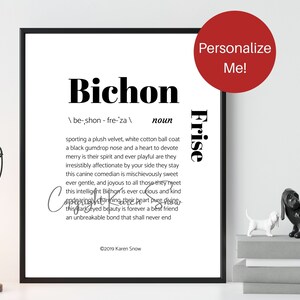 Pet Sympathy Gift, Personalized Bichon Art Print, Dog Wall Art, Bichon Frise Dog Mom, Bichon Frise Wall Decor, Bichon Art, Pet Loss Gift