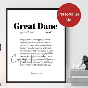 Pet Sympathy Gift, Pet Loss Gift, Personalized Great Dane Art Print, Great Dane Wall Decor, Great Dane Dog Mom, Great Dane Art, Great Dane