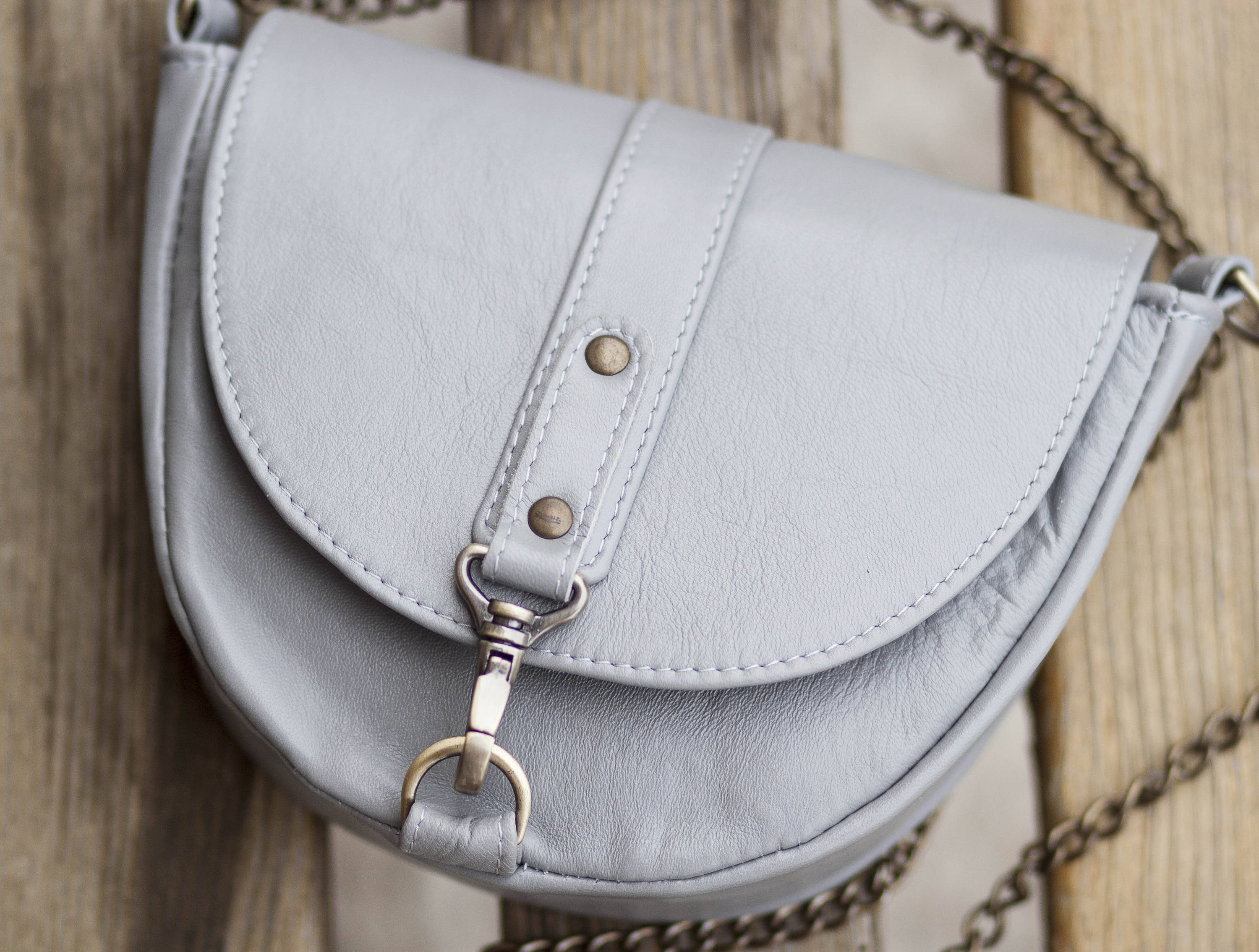 small grey cross body bag